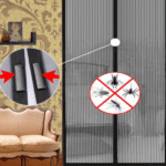 Μαγνητική κουρτίνα σίτα για πόρτες και παράθυρα - 120x220εκ, Μαύρη OEM