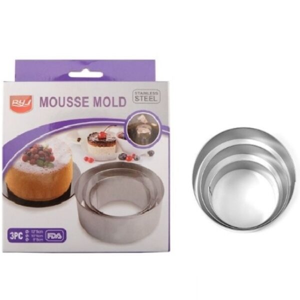 Ανοξείδωτα στρογγυλά τσέρκια πάστας 3τμχ 6cm 52003 YR1820-3 OEM