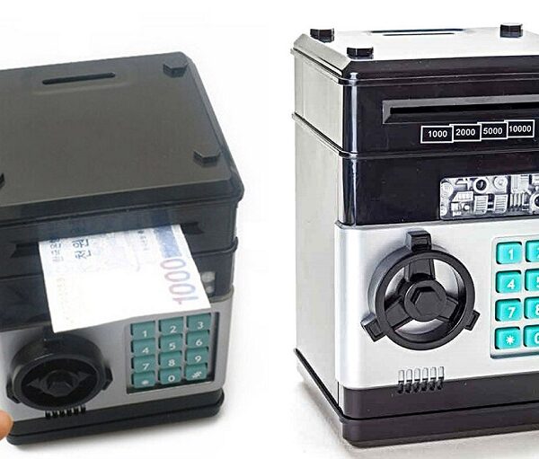 Ηλεκτρονικός κουμπαράς mini ΑΤΜ με κωδικό ασφαλείας, μαύρος  0375 OEM