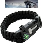 Paracord βραχιόλι επιβίωσης μαύρο OEM