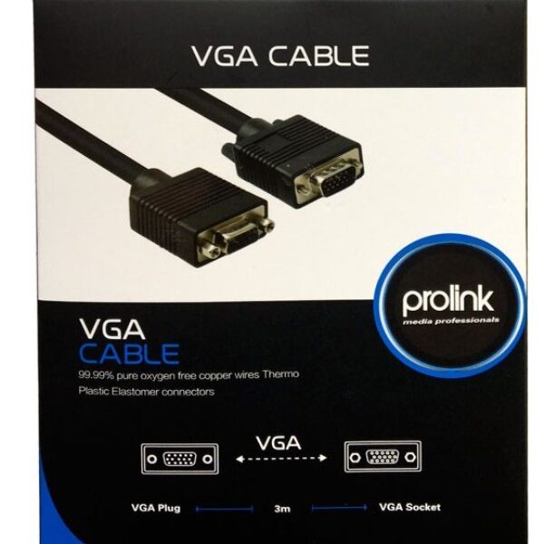 Καλώδιο σύνδεσης VGA αρσενικό VGA θηλυκό PB462-0300 prolink