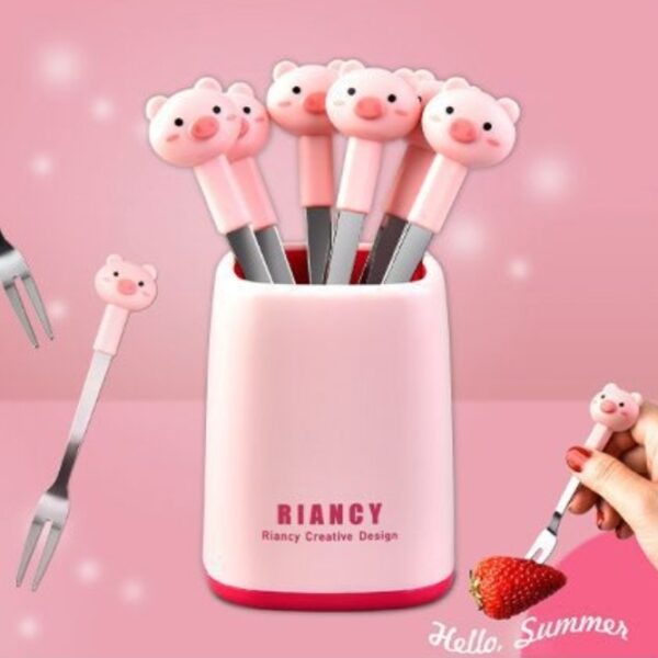 Σετ πιρουνιών φρούτων σε βάζο Γουρουνάκια 22508 OEM