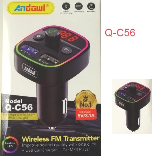 Ασύρματος πομπός FM Bluetooth Q-C56 ANDOWL Andowl