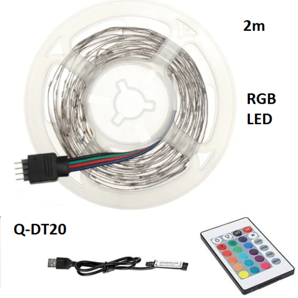 Ταινία LED RGB USB 2m με τηλεχειριστήριο Q-DT20 ANDOWL Andowl