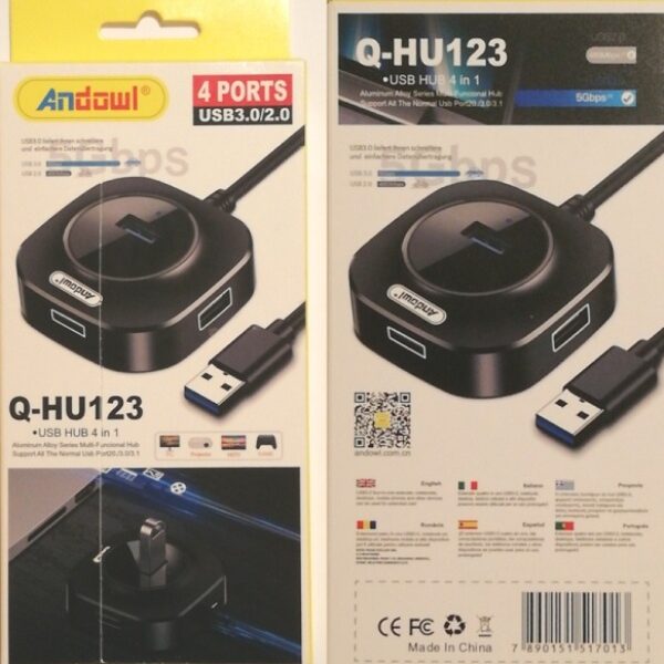 USB HUB 4σε1 Q-HU123 ANDOWL Andowl