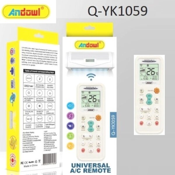 Ενιαίο τηλεχειριστήριο κλιματιστικού Q-YK1059 ANDOWL Andowl
