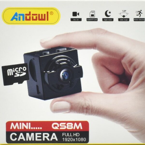 Μίνι επαναφορτιζόμενη ασύρματη κάμερα μαύρη QS8M ANDOWL Andowl