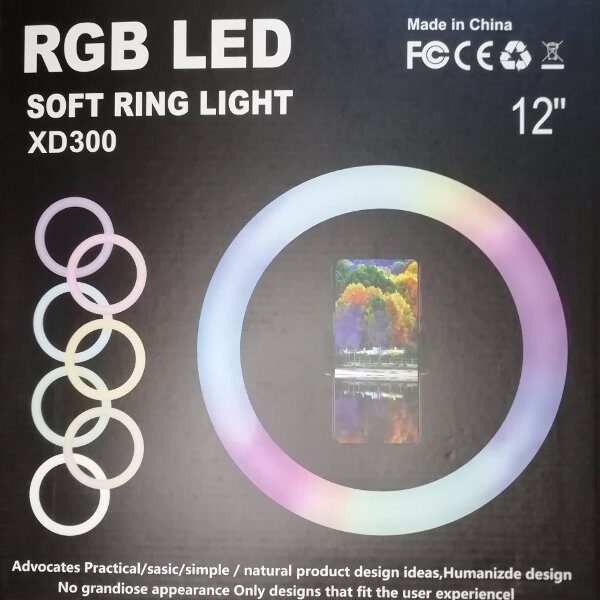 Φωτιστικό δαχτυλίδι RGB LED 30cm USB XD300 OEM