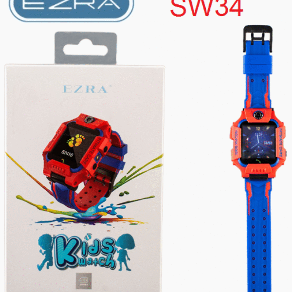 Επαναφορτιζόμενο αδιάβροχο παιδικό έξυπνο ρολόι με οθόνη αφής κόκκινο SW34 EZRA 0385 EZRA