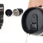 Κούπα ταξιδίου σε σχήμα φακού φωτογραφικής μηχανής με ανοξείδωτο εσωτερικό OEM