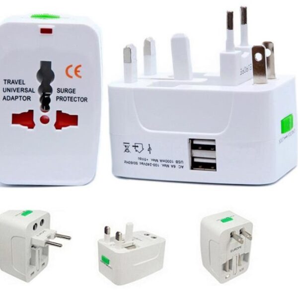 Παγκόσμιος ταξιδιωτικός αντάπτορας πρίζας με 2 Θύρες USB - Universal Travel Adaptor OEM