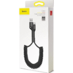 Καλώδιο σπιράλ type-C Male – USB-A Male Μαύρο 1m OEM