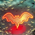 LED επιτραπέζιο φωτιστικό νέον με βάση Νυχτερίδα κόκκινο OEM