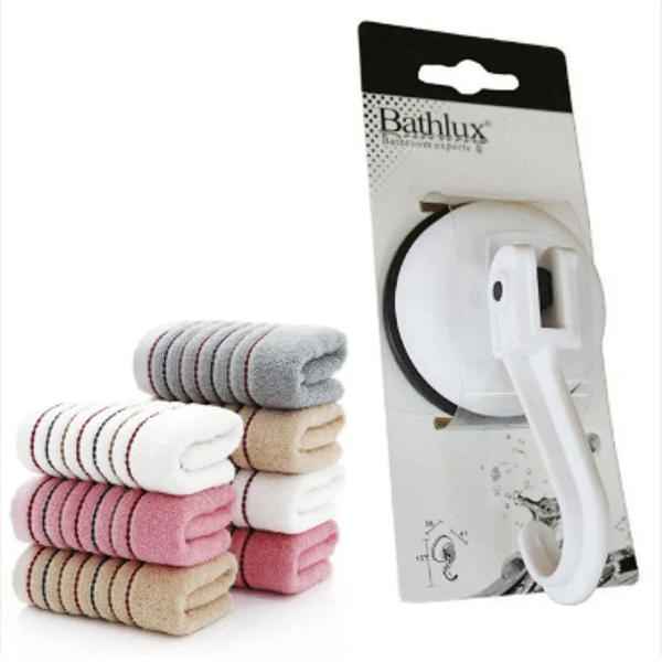 Γάντζος πετσέτας με βεντούζα λευκός BATHLUX 90203 BathLux
