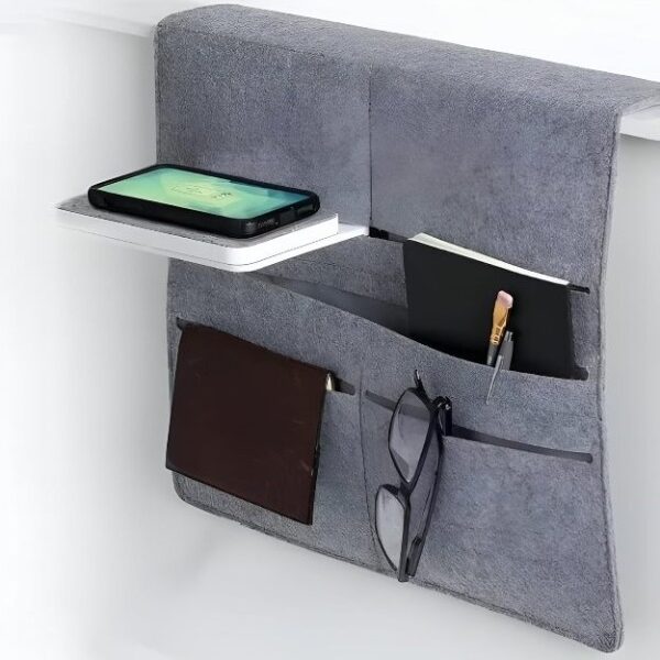 Διοργανωτής κρεβατιού με ασύρματη φόρτιση συσκευών γκρι OEM