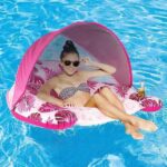 Φουσκωτό κάθισμα με σκίαστρο φούξια OEM