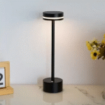 Επαναφορτιζόμενο επιτραπέζιο μεταλλικό φωτιστικό LED μαύρο OEM