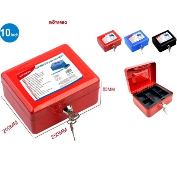 Μεταλλικό κουτί ταμείου 250x200x85mm, Κόκκινο OEM