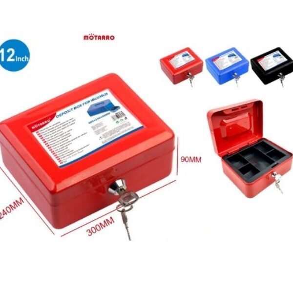 Μεταλλικό κουτί ταμείου 300x240x90mm Κόκκινο OEM