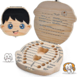 Ξύλινη θήκη αποθήκευσης δοντιών για αγόρι "πρίγκιπας" OEM