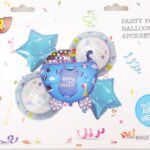 Μεταλλιζέ μπαλόνια αέρα ή ηλίου "Baby Shower Boy"  5 τεμάχια OEM
