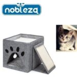 Αναδιπλούμενο κρεβάτι γάτας κύβος με ονυχοδρόμιο Nobleza NOBLEZA