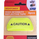 Ανακλαστική κίτρινη ταινία οχήματος υψηλής αντοχής "CAUTION" 4τεμαχίων 100x50mm OEM