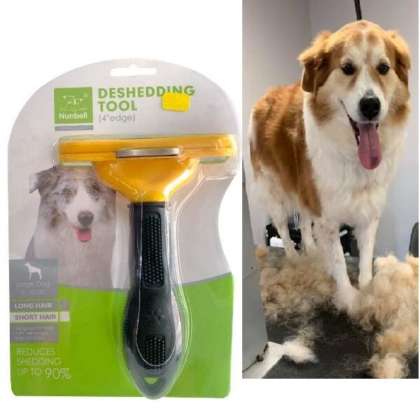 Εργαλείο αφαίρεσης τριχών κατοικίδιων μεγάλων σκύλων κίτρινο Nunbell 19418-359 Nunbell