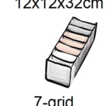 Αναδιπλούμενος διχτυωτός οργανωτής εσωρούχων για συρτάρι Μαύρο 12x12x32cm 15784-63 OEM