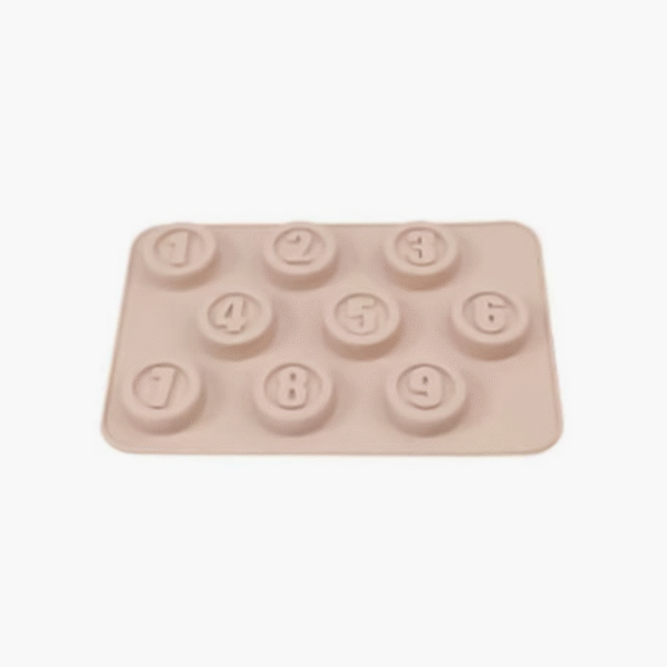 Φόρμα ζαχαροπλαστικής για σοκολατάκια από σιλικόνη 9 Θέσεων αριθμοί 14x9.50εκ. OEM