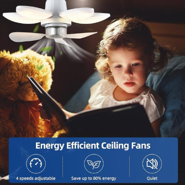 Λάμπα οροφής - ανεμιστήρας λευκό E27 LED με τηλεχειριστήριο OEM