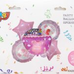 Μεταλλιζέ μπαλόνια αέρα ή ηλίου "Baby Shower Girl"  5 τεμάχια OEM