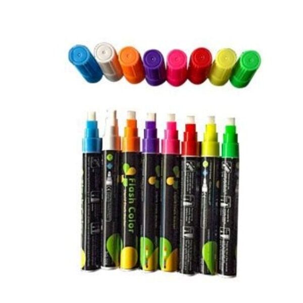 Μαρκαδόροι για τζάμια που φωσφορίζουν σετ 8 τεμάχια OEM