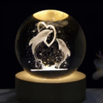 Διακοσμητικό φωτάκι νυχτός σε σφαίρα Καρδία-Δελφίνια OEM