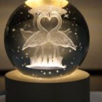 Διακοσμητικό φωτάκι νυχτός σε σφαίρα Κύκνοι OEM