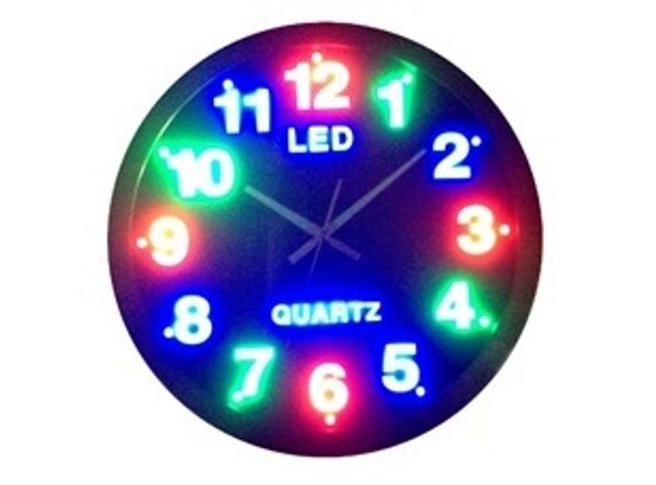 Ρολόι τοίχου με πολύχρωμο led καντράν OEM