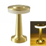 Επαναφορτιζόμενο επιτραπέζιο μεταλλικό φωτιστικό 20 εκ LED χρυσό OEM