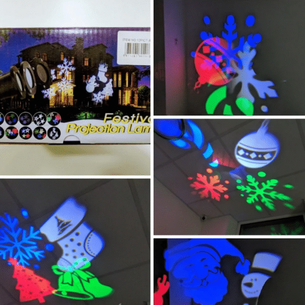 Νυχτερινός διακοσμητικός Χριστουγεννιάτικος LED προβολέας - προτζέκτορας με προβαλλόμενα σχέδια 8914 OEM