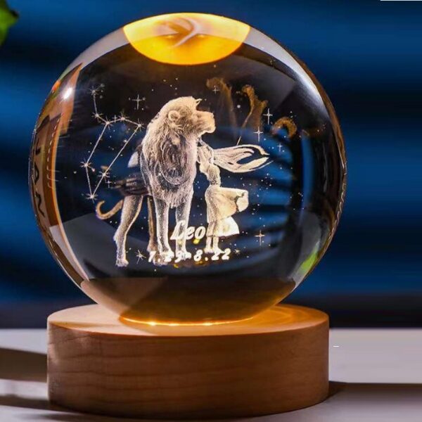 Κρυστάλλινη  σφαίρα με φως Λέων OEM