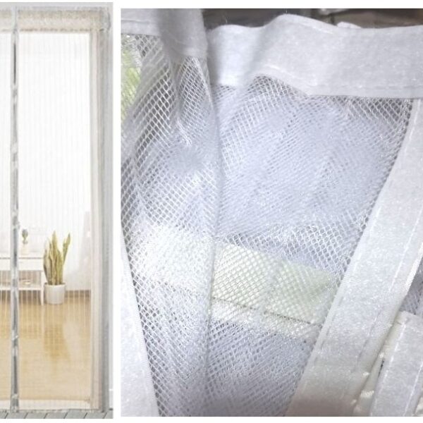 Σίτα - κουρτίνα ενισχυμένη με ραμμένο χρατς και 34 μαγνήτες 120x220cm λευκή OEM