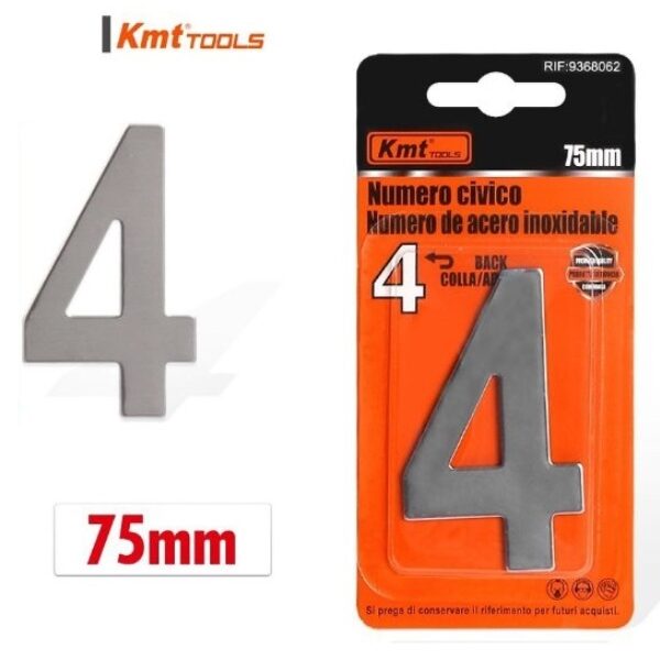 Αυτοκόλλητος ανοξείδωτος μεταλλικός αριθμός Νο 4  75mm 9368062 OEM