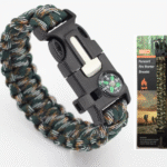 Paracord βραχιόλι επιβίωσης χακί καμουφλάζ OEM
