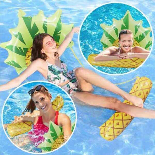 Αιώρα θαλάσσης φουσκωτή με δίχτυ ανανάς 125x70cm OEM