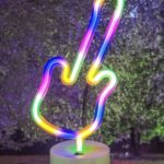 LED επιτραπέζιο φωτιστικό νέον με βάση Κιθάρα πολύχρωμη OEM