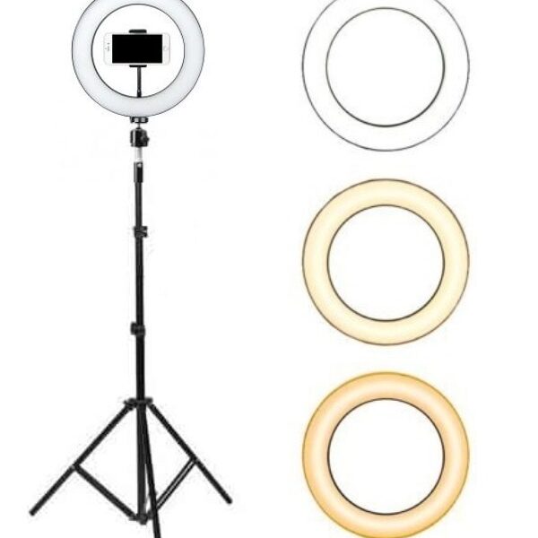 Φωτιστικό δαχτυλίδι USB LED 25 cm με ροοστάτη και μεγάλο τρίποδο OEM
