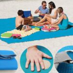 Ψάθα παραλίας που διώχνει την άμμο  150 x 200cm γαλάζια OEM