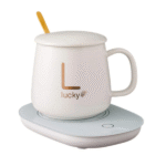 Κουτί δώρου ηλεκτρικό αυτόματο θερμοστατικό σουβέρ usb με κούπα και κουτάλι,  λευκο OEM