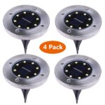 Σετ 4 ηλιακά φώτα δαπέδου και κήπου με 8 LED λευκό ψυχρό  8106 OEM