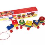 Ξύλινο τραινάκι με χρώματα και σχήματα 0504 OEM