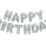 Μπαλόνια γενεθλίων Happy birthday ασημί OEM
